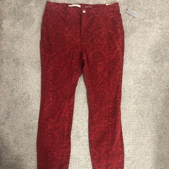 NWT ANTHROPOLOGIE Pilcro & The Letterpress High Rise Denim Flocked Leggings - Picture 16 of 16